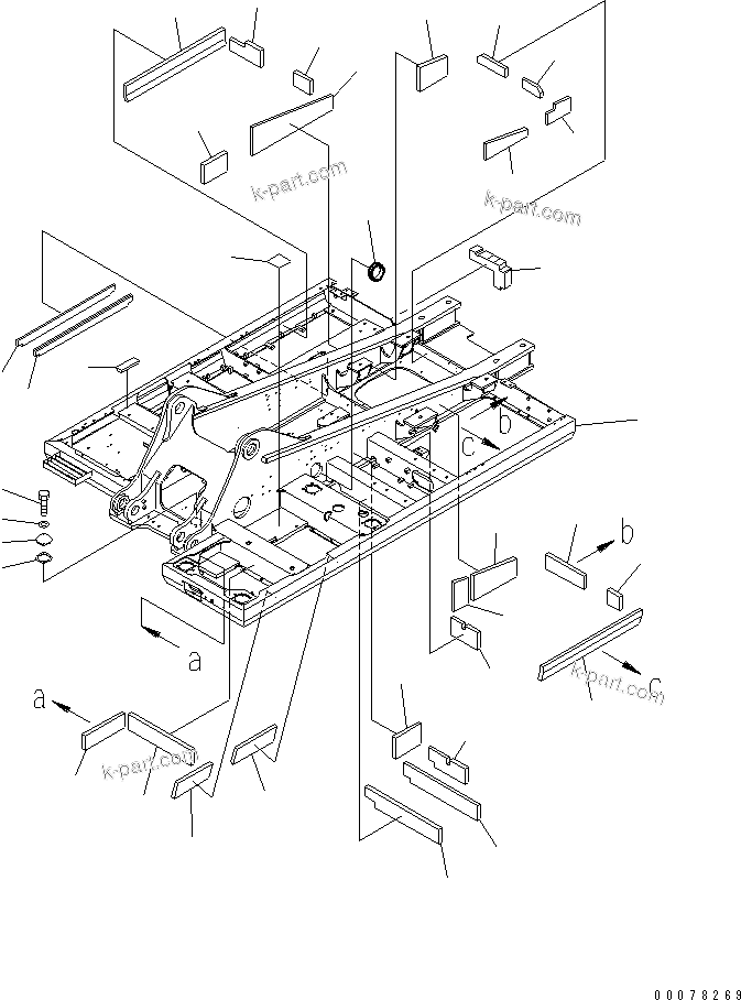 Komatsu parts book diagram for PC300-8 S/N K55001-UP: REVOLVING FRAME