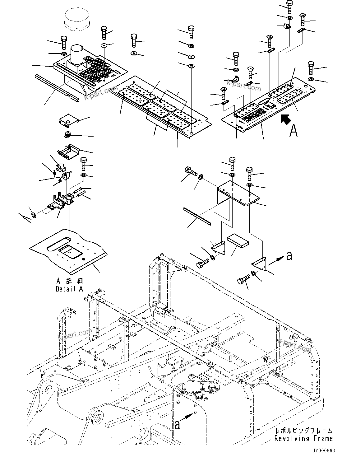Komatsu parts book diagram for PC300-8 S/N K55001-UP: MACHINE CAB COVER, WITH PRE-CLEANER, (1/2)