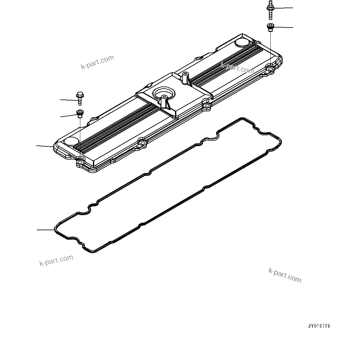 Komatsu parts book diagram for SAA6D114E-6C S/N 26903969-UP (For HB365LC-3): CYLINDER HEAD COVER