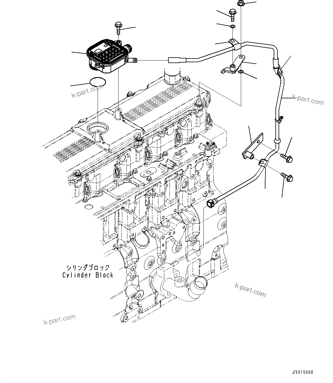 Komatsu parts book diagram for SAA6D114E-6C S/N 26903969-UP (For HB365LC-3): BREATHER