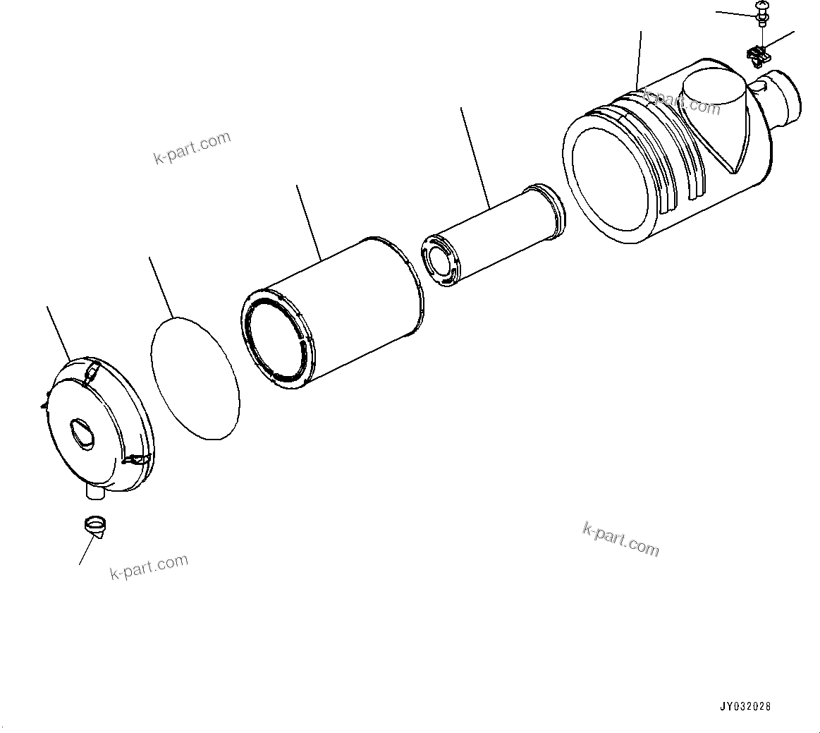 Komatsu parts book diagram for SAA6D114E-6C S/N 26903969-UP (For HB365LC-3): AIR CLEANER