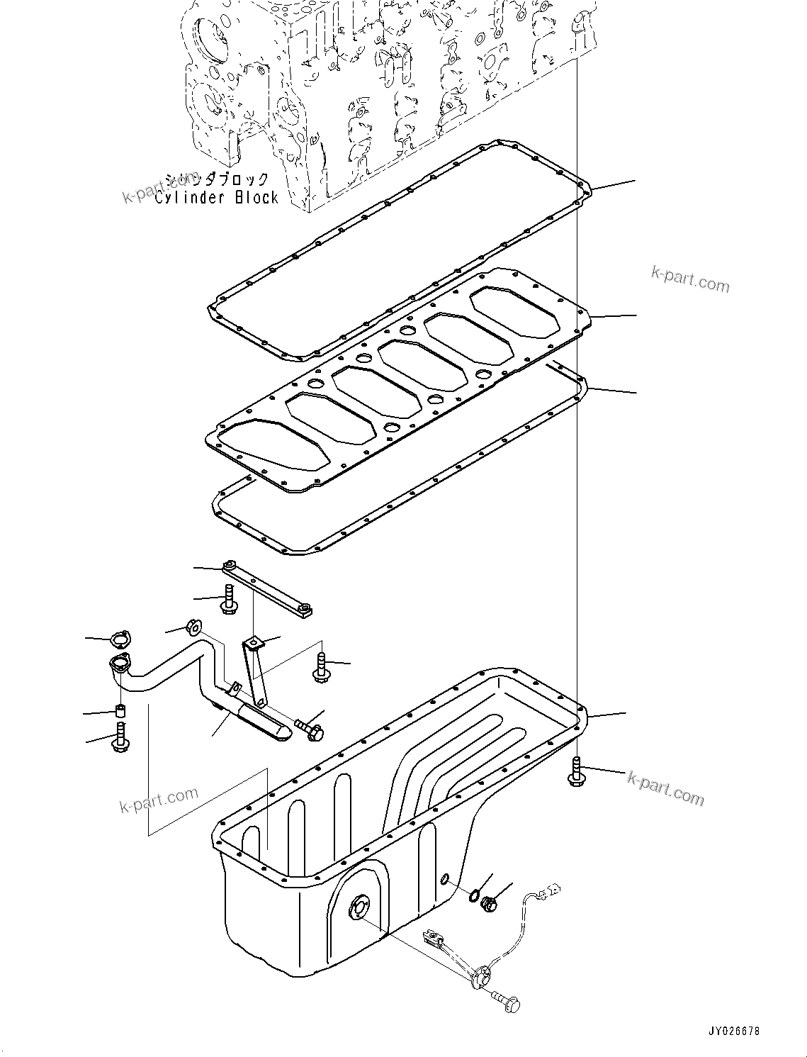 Komatsu parts book diagram for SAA6D114E-6C S/N 26903969-UP (For HB365LC-3): ENGINE OIL PAN