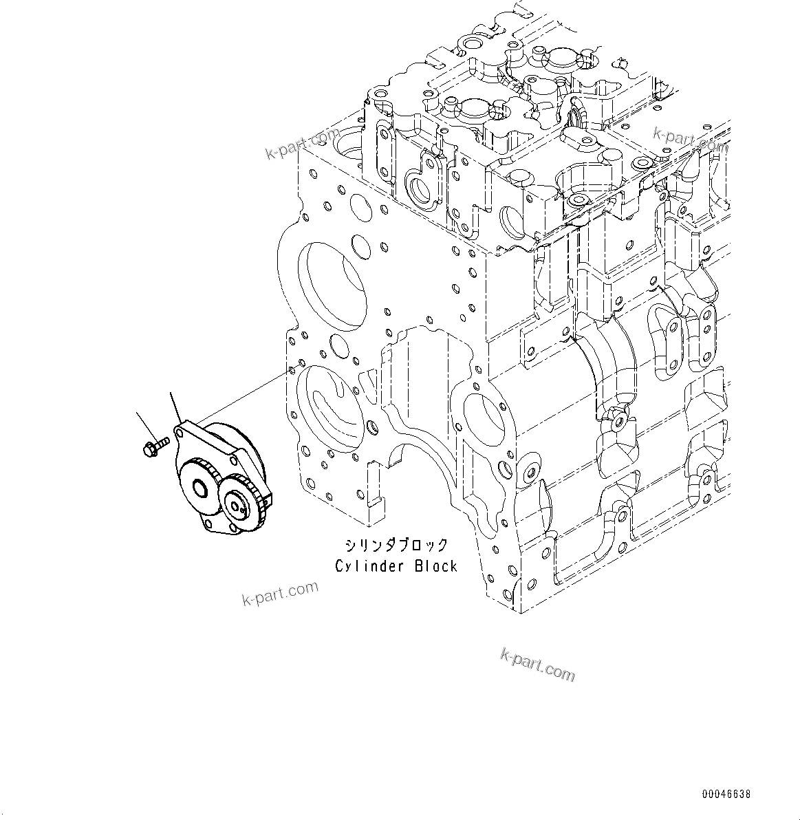 Komatsu parts book diagram for SAA6D114E-6C S/N 26903969-UP (For HB365LC-3): ENGINE OIL PUMP