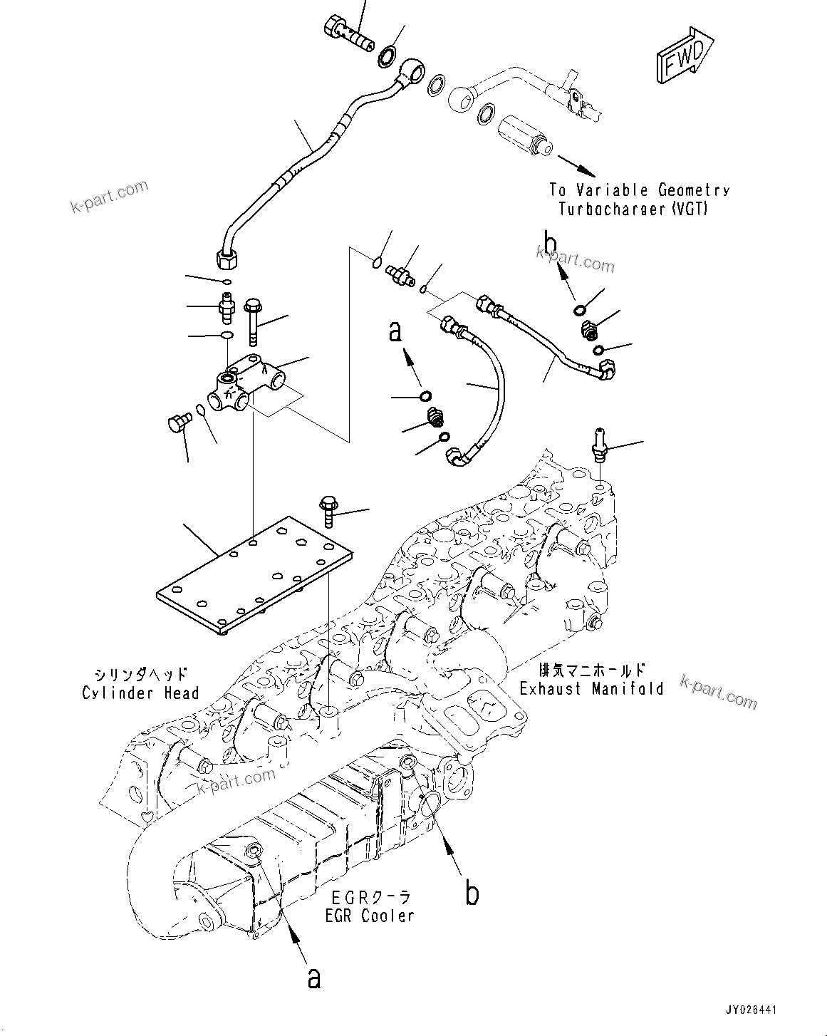 Komatsu parts book diagram for SAA6D114E-6C S/N 26903969-UP (For HB365LC-3): ENGINE COOLANT VENT