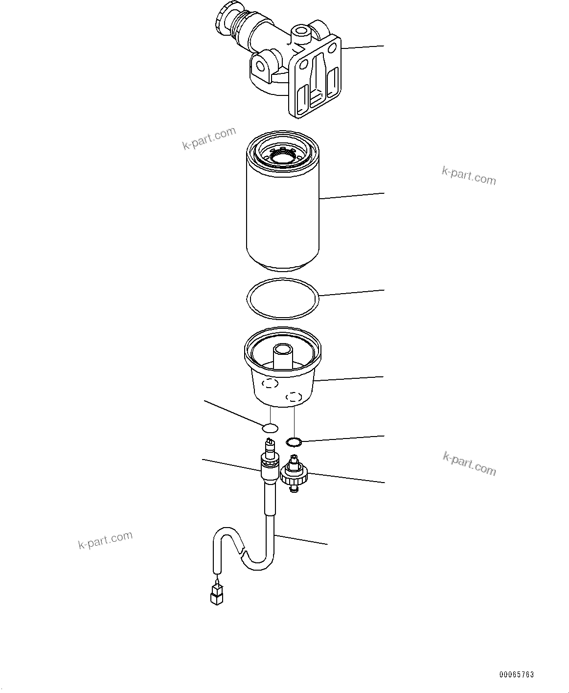 Komatsu parts book diagram for SAA6D114E-6C S/N 26903969-UP (For HB365LC-3): FUEL PREFILTER