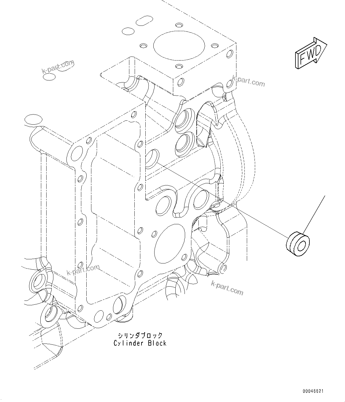 Komatsu parts book diagram for SAA6D114E-6C S/N 26903969-UP (For HB365LC-3): COOLANT HEATER PLUG