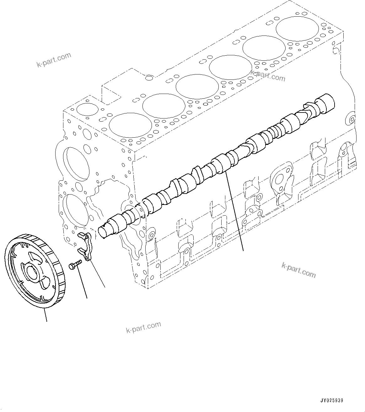 Komatsu parts book diagram for SAA6D114E-6C S/N 26903969-UP (For HB365LC-3): PARTS PERFORMANCE, CAMSHAFT
