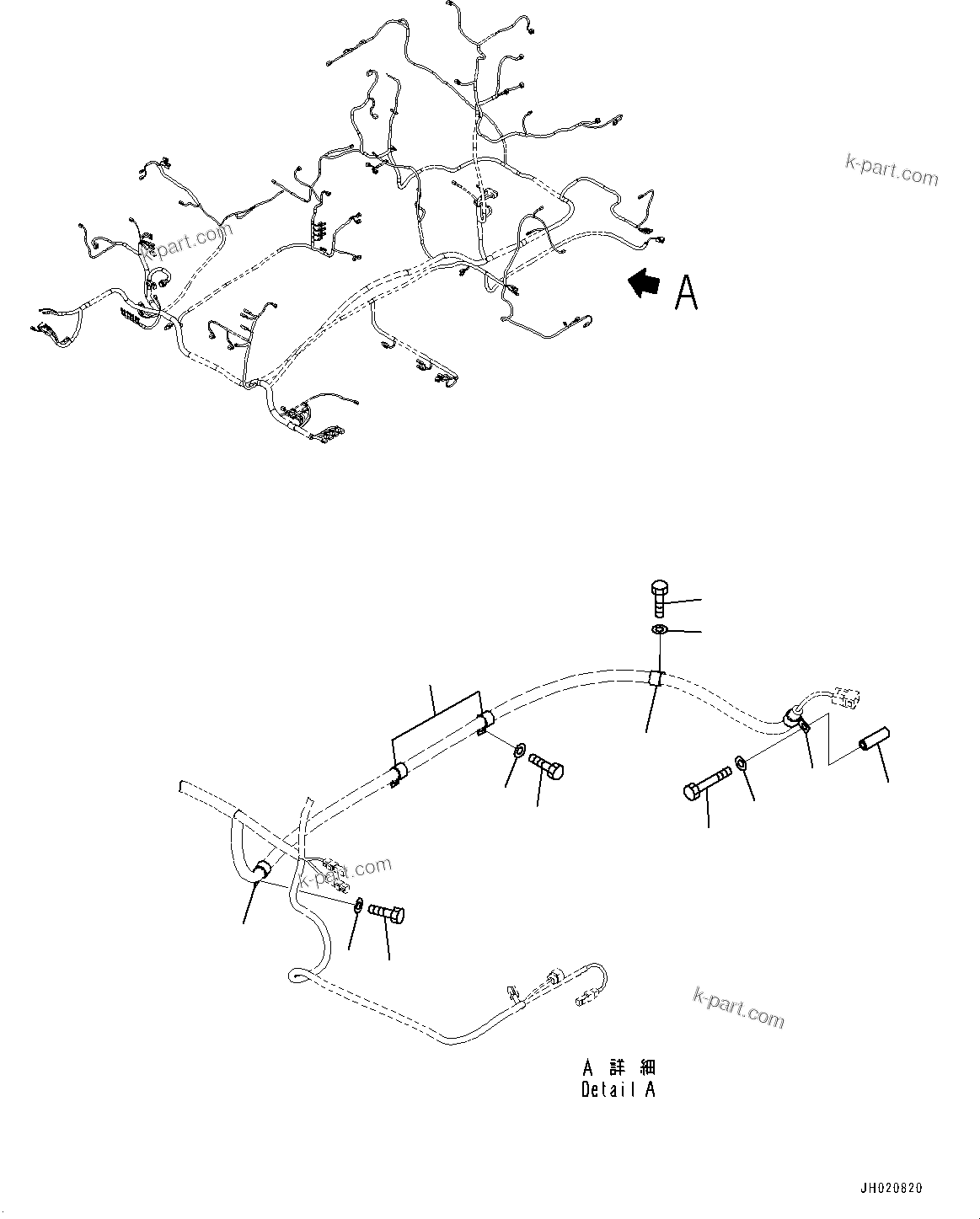 Komatsu parts book diagram for PC700LC-11 S/N 80013-UP: ELECTRIC WIRING HARNESS, MAIN WIRING HARNESS CLAMP (2/9)