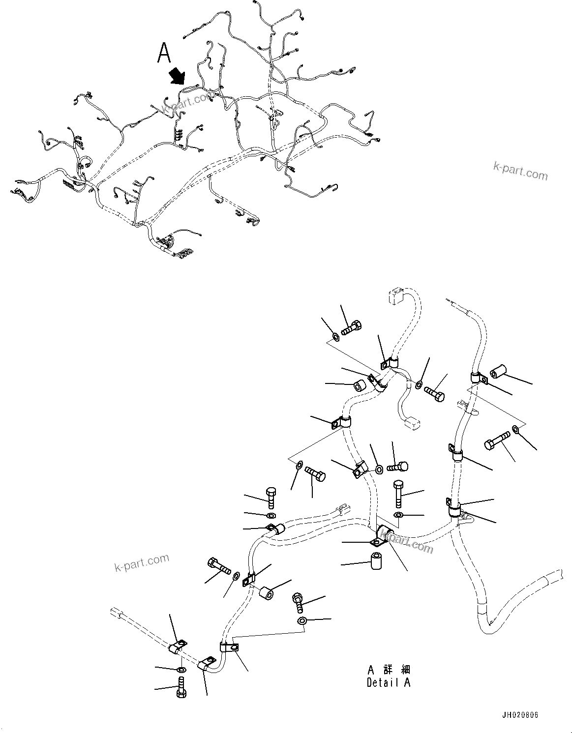 Komatsu parts book diagram for PC700LC-11 S/N 80013-UP: ELECTRIC WIRING HARNESS, MAIN WIRING HARNESS CLAMP (5/9)