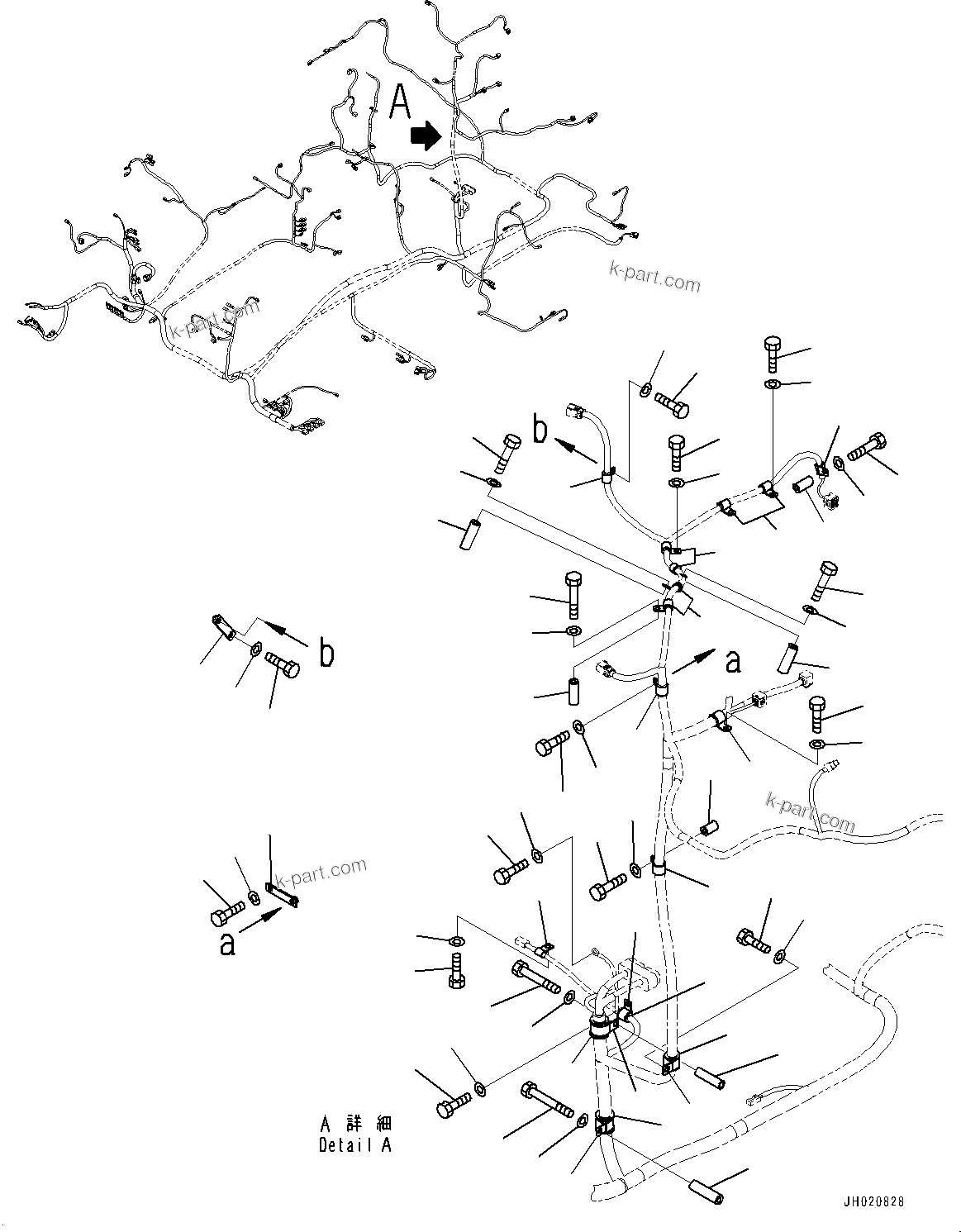Komatsu parts book diagram for PC700LC-11 S/N 80013-UP: ELECTRIC WIRING HARNESS, MAIN WIRING HARNESS CLAMP (8/9)