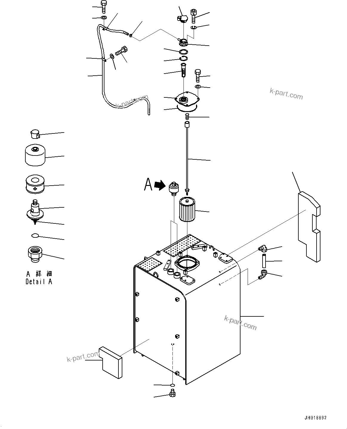 Komatsu parts book diagram for PC700LC-11 S/N 80013-UP: HYDRAULIC TANK, TANK