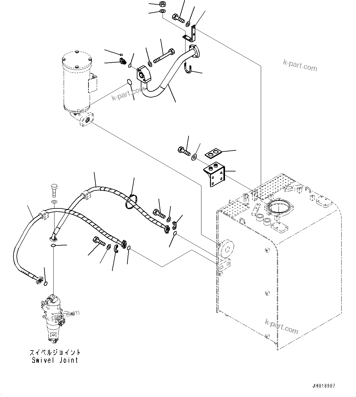 Komatsu parts book diagram for PC700LC-11 S/N 80013-UP: HYDRAULIC TANK, OIL COOLER PIPING