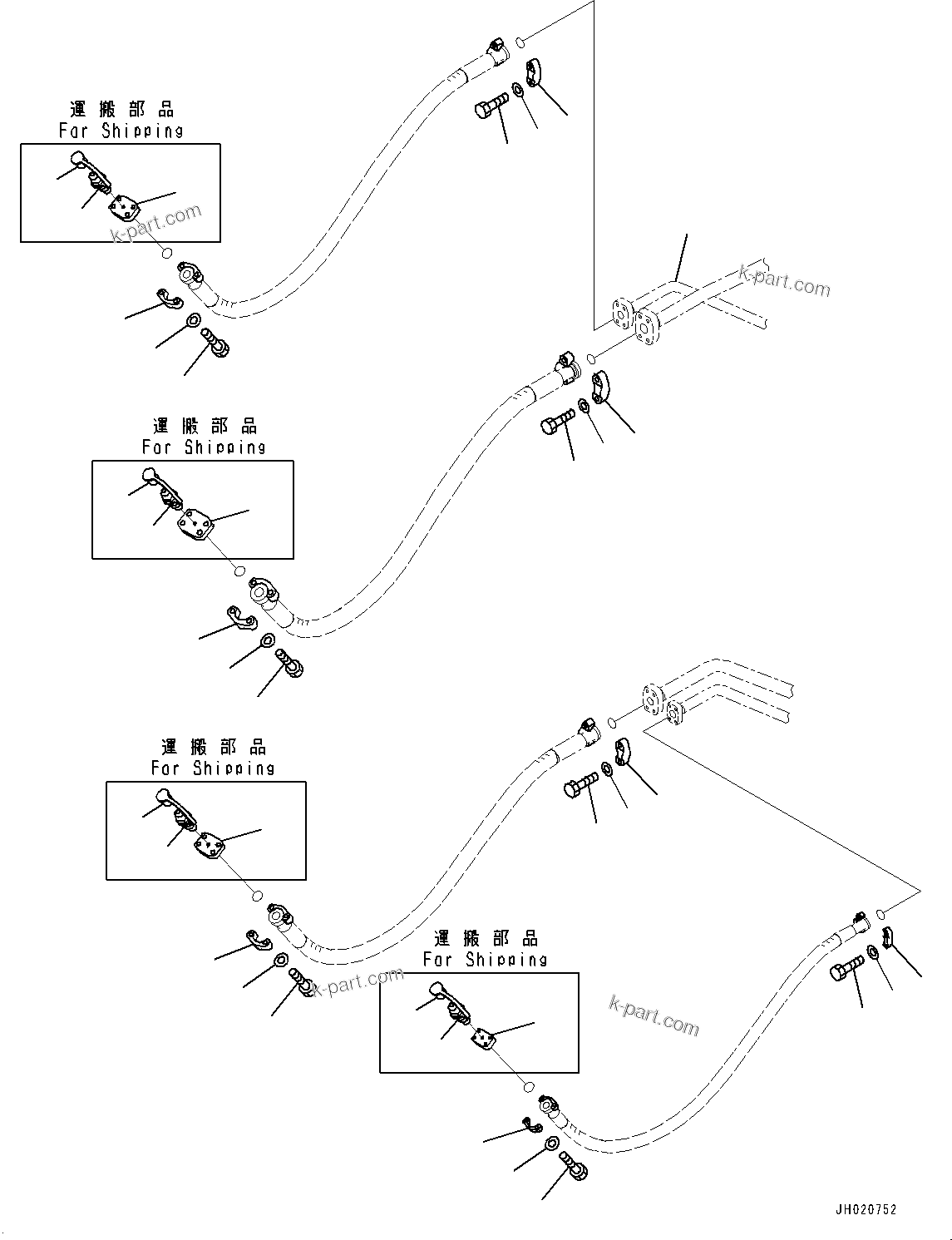 Komatsu parts book diagram for PC700LC-11 S/N 80013-UP: ARM AND BUCKET PIPING, CONNECTING PARTS