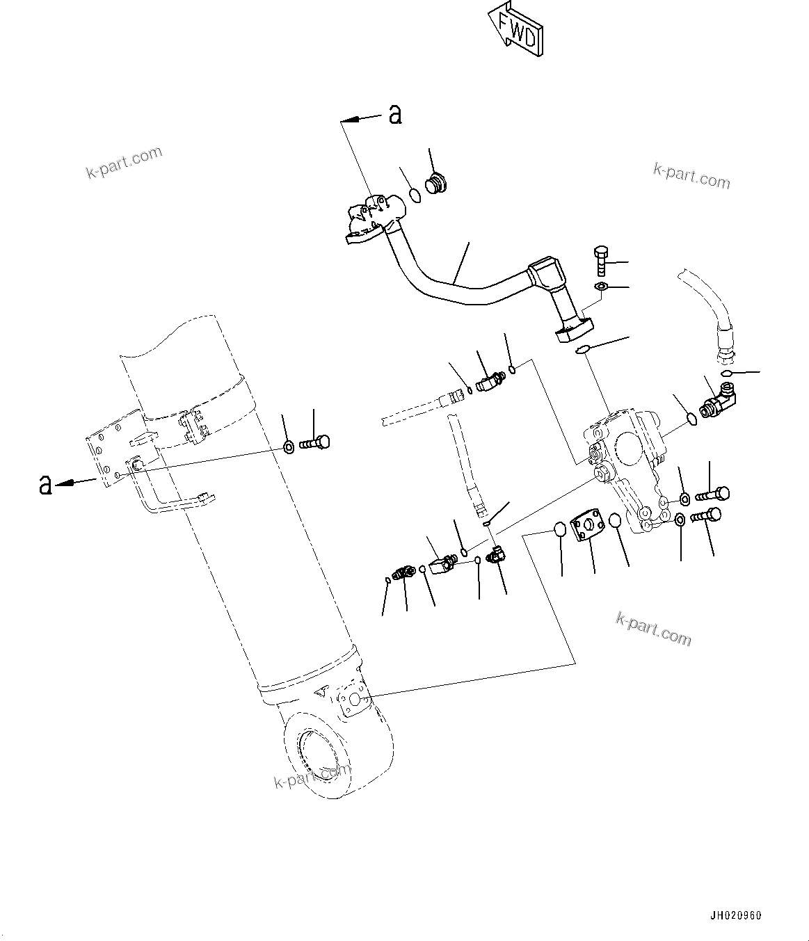 Komatsu parts book diagram for PC700LC-11 S/N 80013-UP: ANTI-DROP VALVE, BOOM, BOOM ANTI-DROP VALVE MOUNTING, R.H.