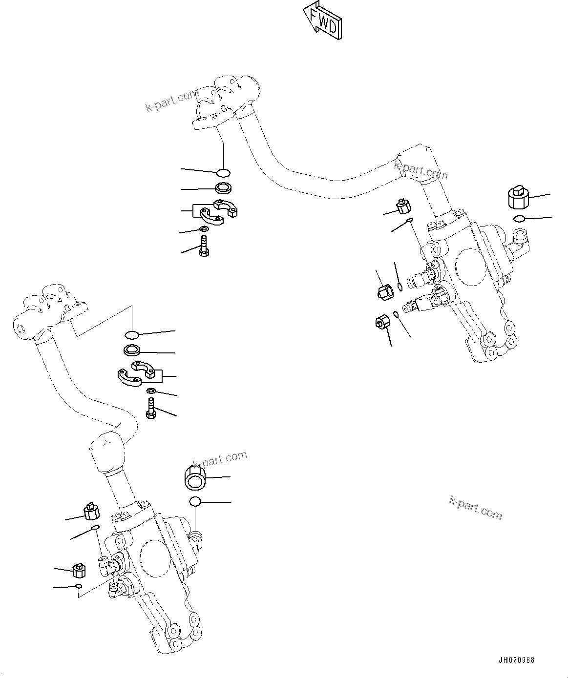 Komatsu parts book diagram for PC700LC-11 S/N 80013-UP: ANTI-DROP VALVE, BOOM, BLIND PARTS