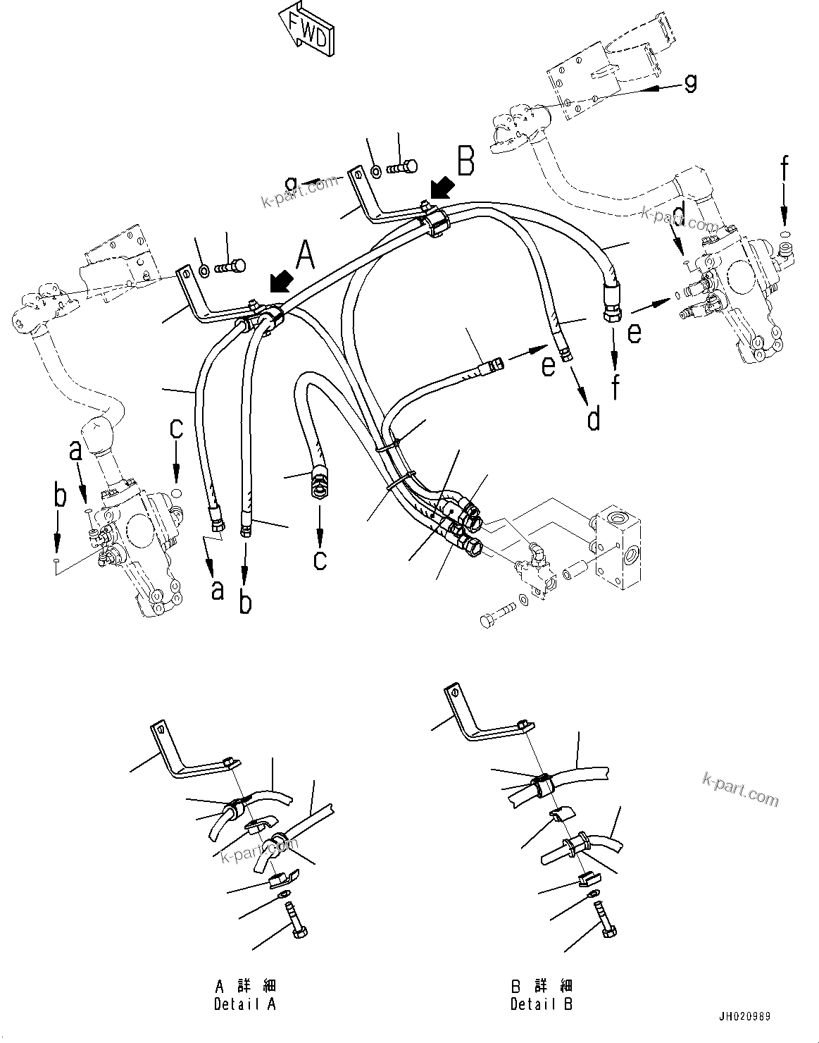 Komatsu parts book diagram for PC700LC-11 S/N 80013-UP: ANTI-DROP VALVE, BOOM, BOOM ANTI-DROP VALVE PIPING