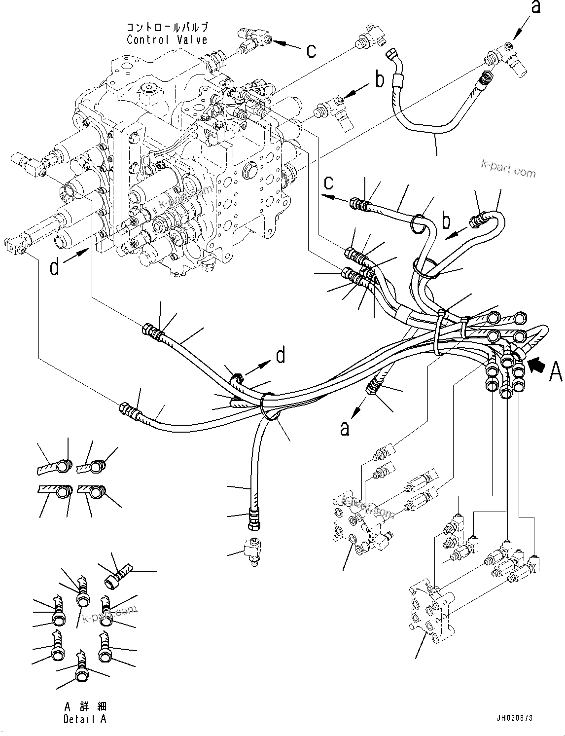 Komatsu parts book diagram for PC700LC-11 S/N 80013-UP: PROPORTIONAL PRESSURE CONTROL (PPC) MAIN PIPING, HOSE (1/2)