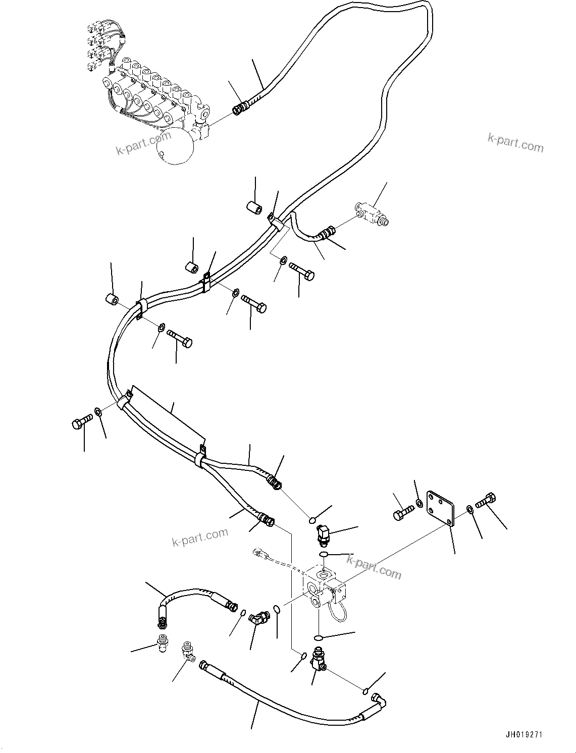 Komatsu parts book diagram for PC700LC-11 S/N 80013-UP: PROPORTIONAL PRESSURE CONTROL (PPC) MAIN PIPING, HOSE AND CLAMP