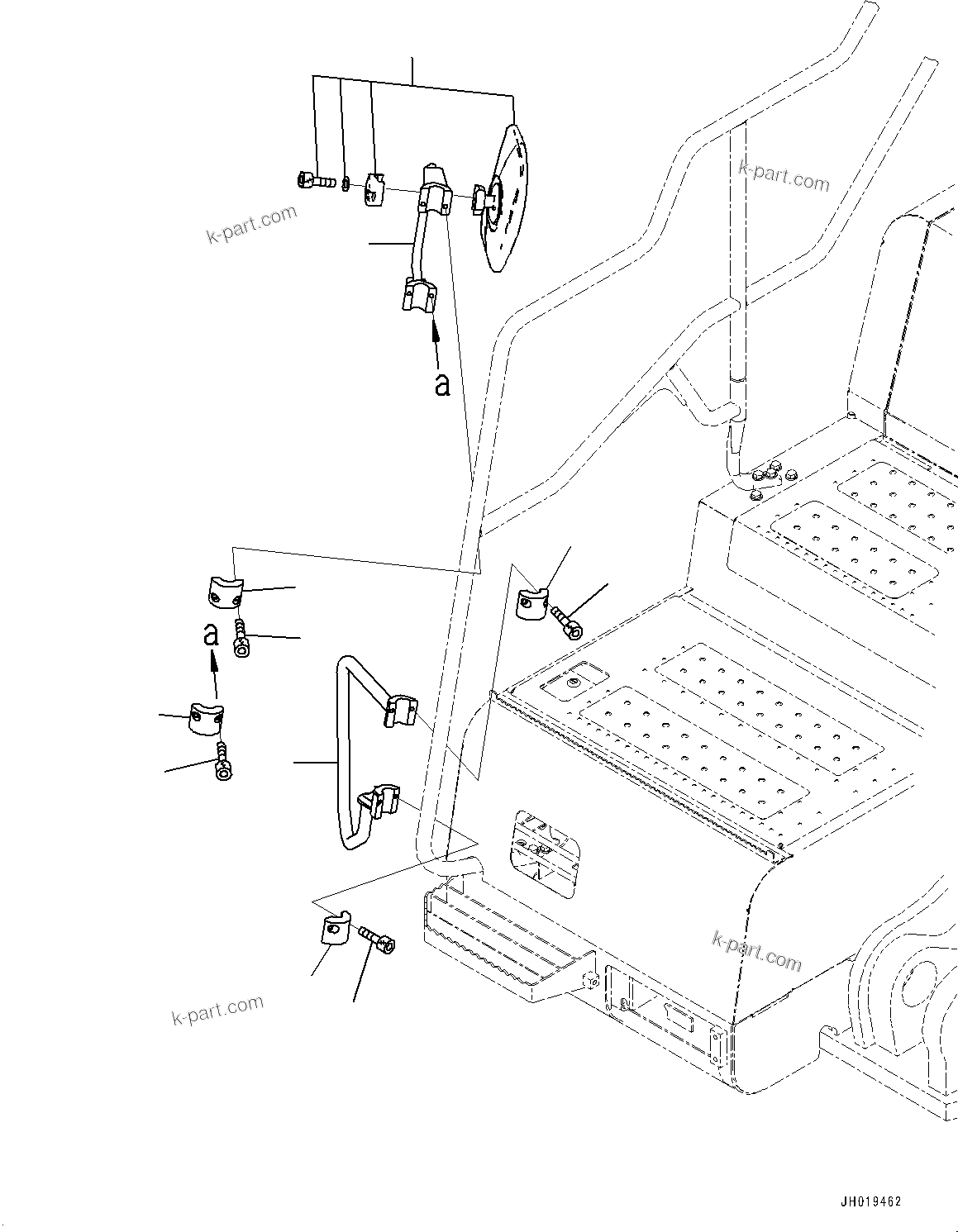 Komatsu parts book diagram for PC700LC-11 S/N 80013-UP: REARVIEW MIRROR R.H.