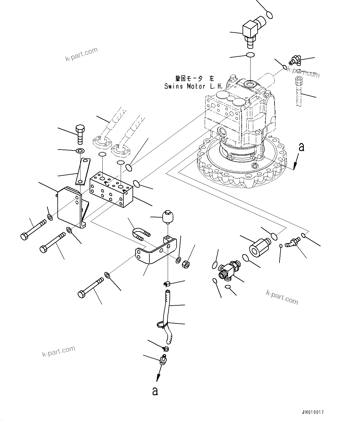 Komatsu parts book diagram for PC700LC-11 S/N 80013-UP: SWING MACHINERY AND MOTOR, BLOCK (2/2)