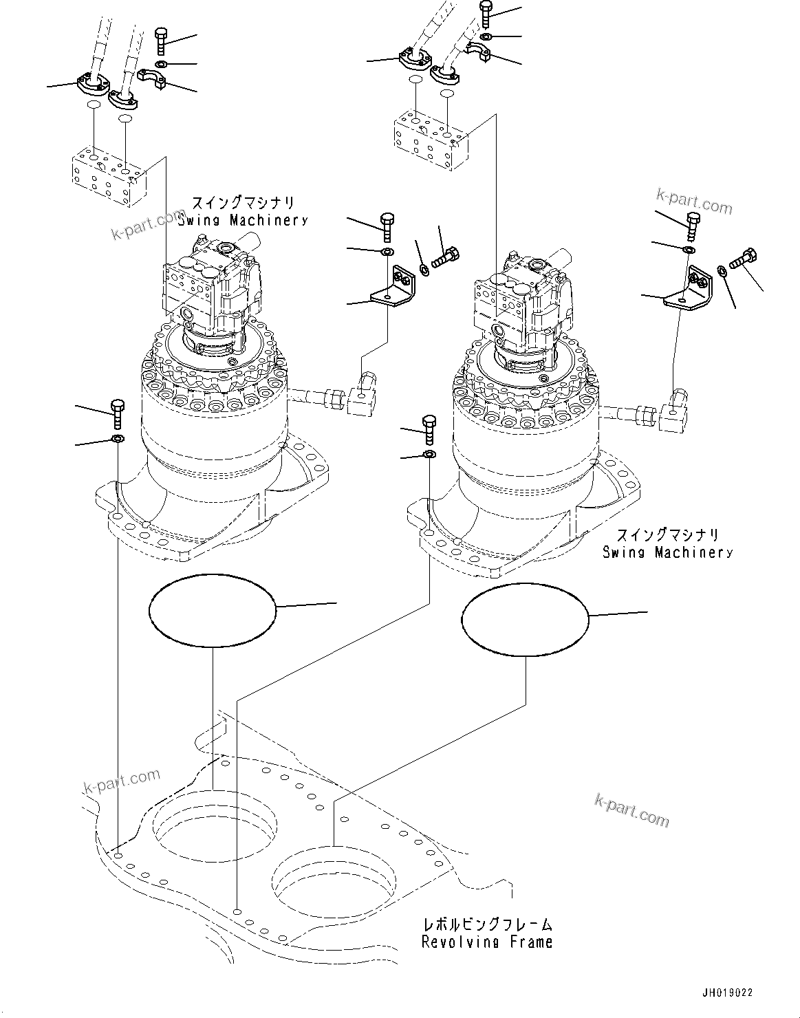 Komatsu parts book diagram for PC700LC-11 S/N 80013-UP: SWING MACHINERY AND MOTOR, BRACKET AND FLANGE
