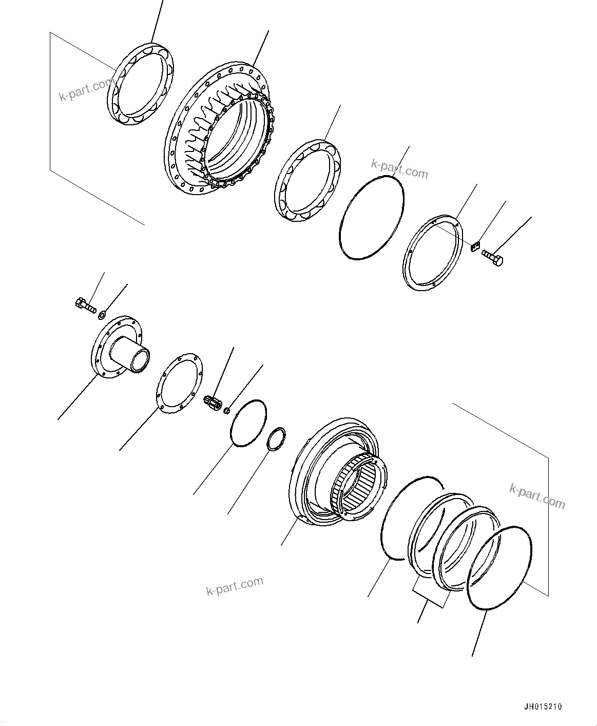 Komatsu parts book diagram for PC700LC-11 S/N 80013-UP: TRAVEL MOTOR AND FINAL DRIVE, SUPPLY ONLY, SHAFT AND HUB, L.H., R.H.