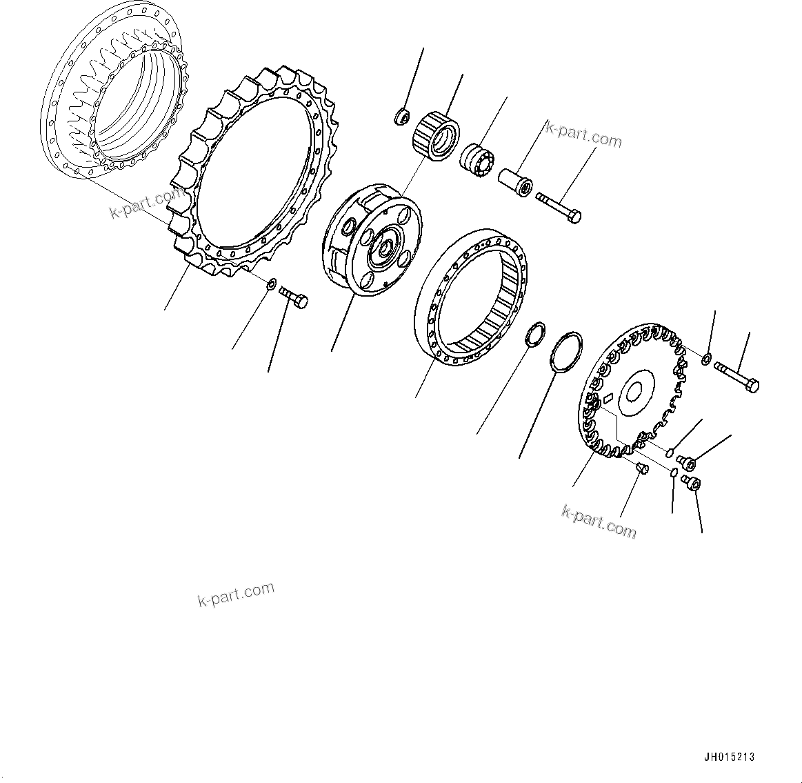 Komatsu parts book diagram for PC700LC-11 S/N 80013-UP: TRAVEL MOTOR AND FINAL DRIVE, SUPPLY ONLY, 3RD CARRIER AND SPROCKET, L.H., R.H.