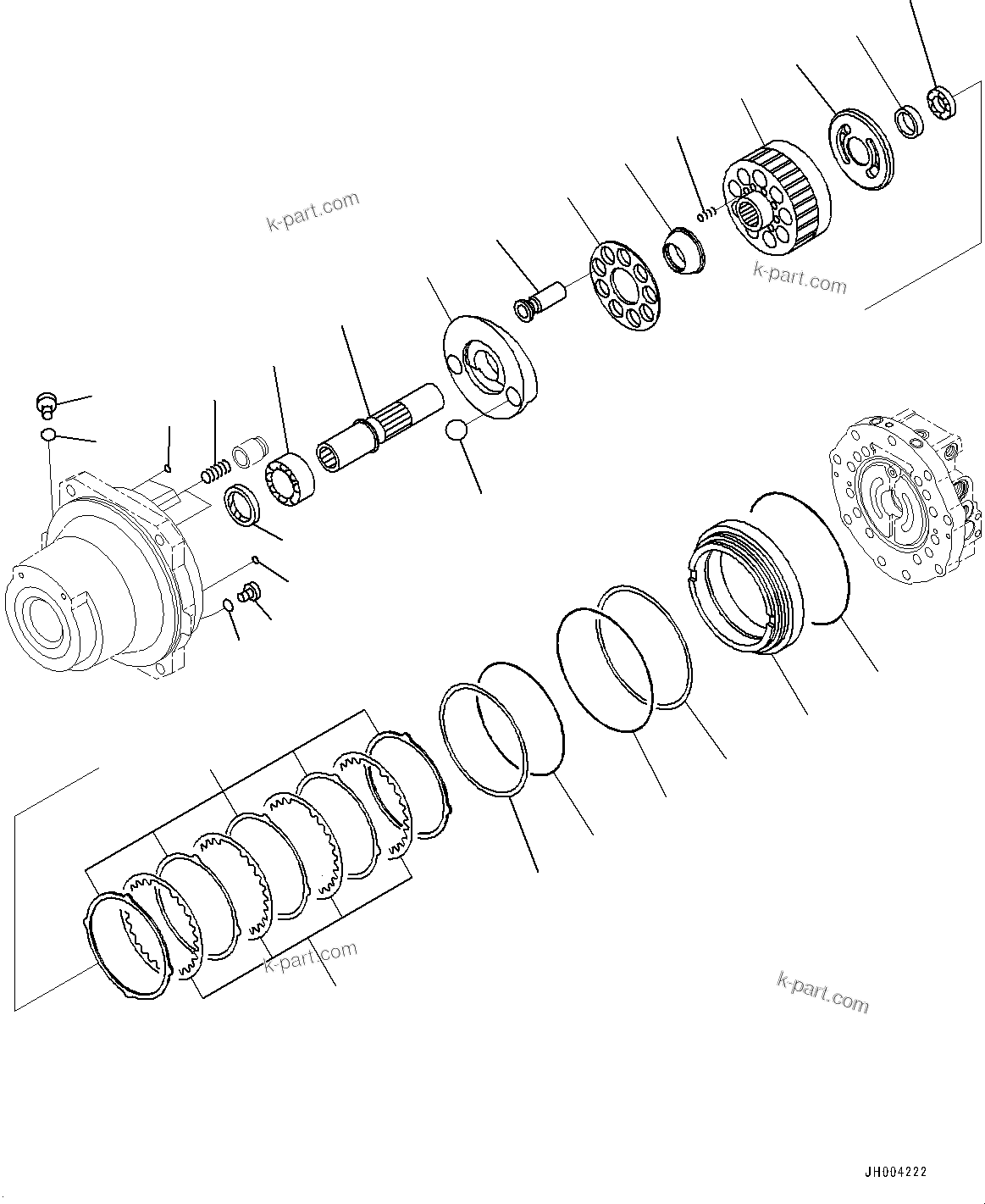 Komatsu parts book diagram for PC700LC-11 S/N 80013-UP: TRACK FRAME, FULL LENGTH TRACK ROLLER GUARD, INNER PARTS, TRAVEL MOTOR, L.H. (4/4)