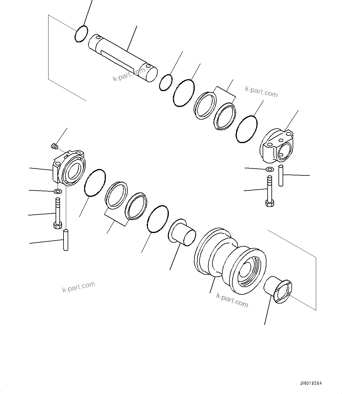 Komatsu parts book diagram for PC700LC-11 S/N 80013-UP: TRACK FRAME, FULL LENGTH TRACK ROLLER GUARD, TRACK ROLLER, R.H.
