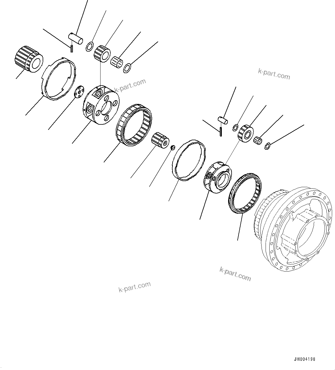 Komatsu parts book diagram for PC700LC-11 S/N 80013-UP: TRACK FRAME, FULL LENGTH TRACK ROLLER GUARD, FINAL DRIVE, FIRST AND SECOND CARRIER, R.H.