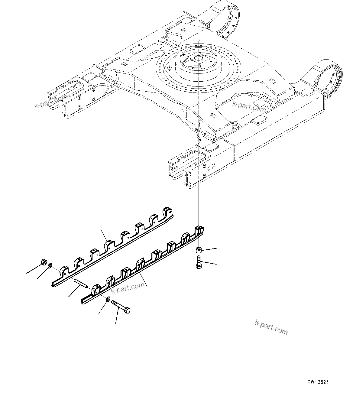 Komatsu parts book diagram for PC700LC-11 S/N 80013-UP: TRACK FRAME, FULL LENGTH TRACK ROLLER GUARD, TRACK ROLLER FULL GUARD, R.H.