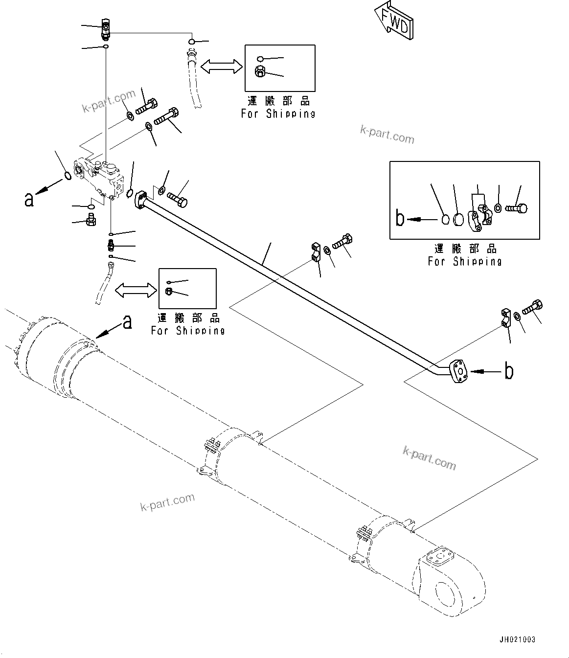 Komatsu parts book diagram for PC700LC-11 S/N 80013-UP: BOOM, 7300MM, HEAVY DUTY TYPE, BOOM AND ARM ANTI-DROP VALVE, ARM ANTI-DROP VALVE MOUNTING