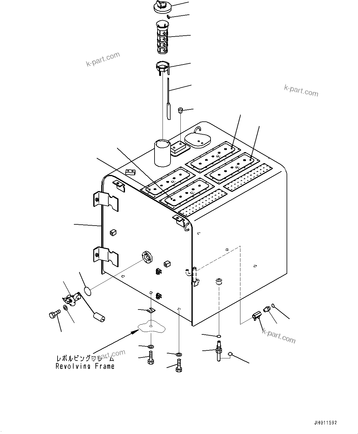 Komatsu parts book diagram for PC300-8M0 S/N K56001-UP: FUEL TANK