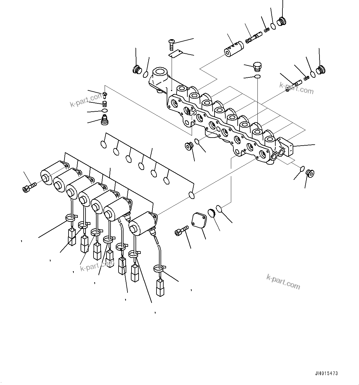 Komatsu parts book diagram for PC300-8M0 S/N K56001-UP: SOLENOID VALVE, INNER PARTS