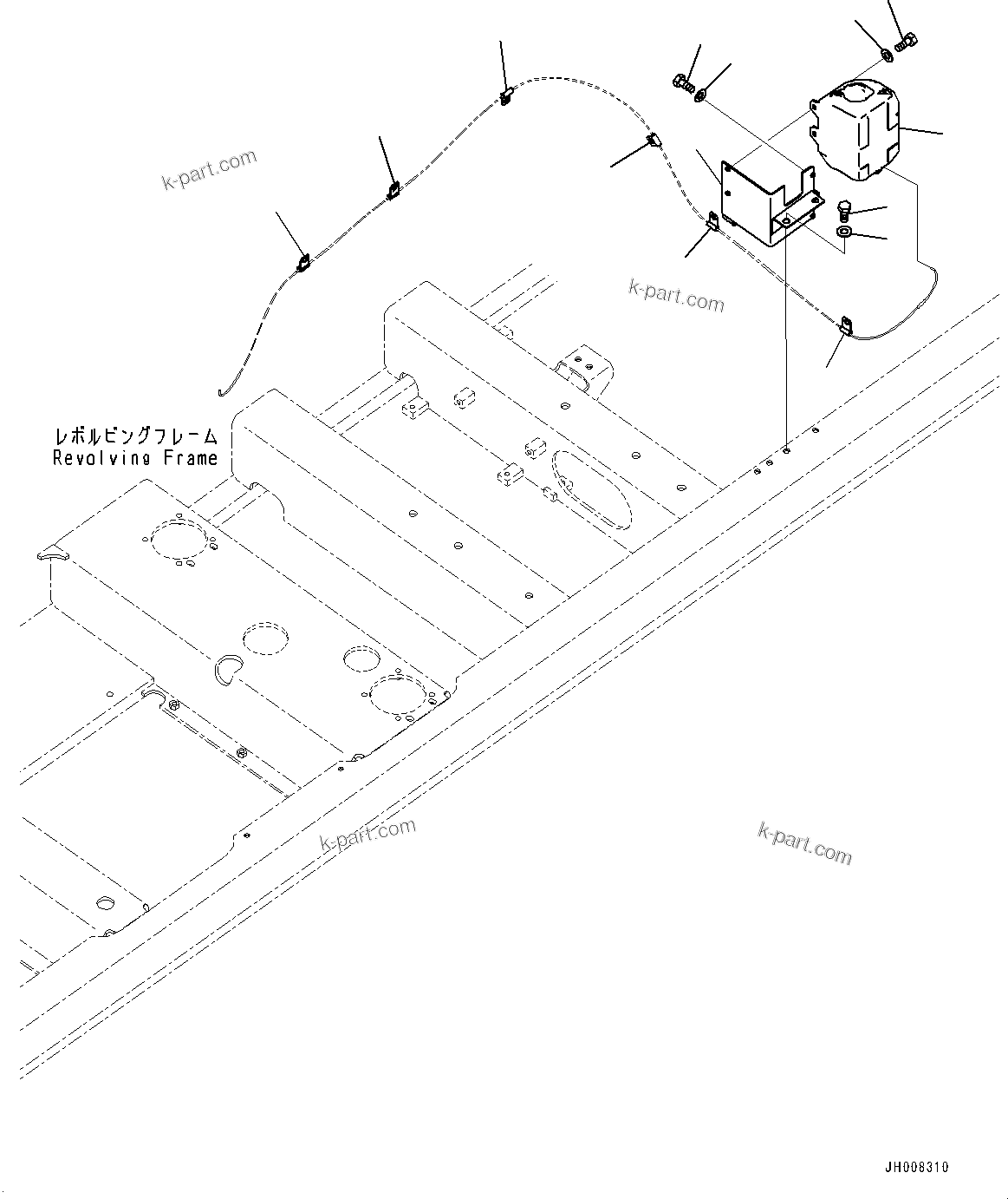 Komatsu parts book diagram for PC300-8M0 S/N K56001-UP: WINDOW WASHER TANK