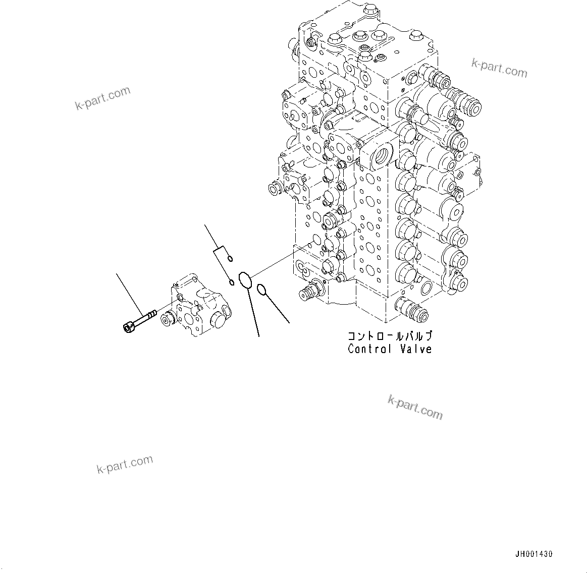Komatsu parts book diagram for PC350LC-8M0 S/N K52001-UP: ARM HYDRAULIC DRIFT PREVENTION VALVE, VALVE MOUNTING