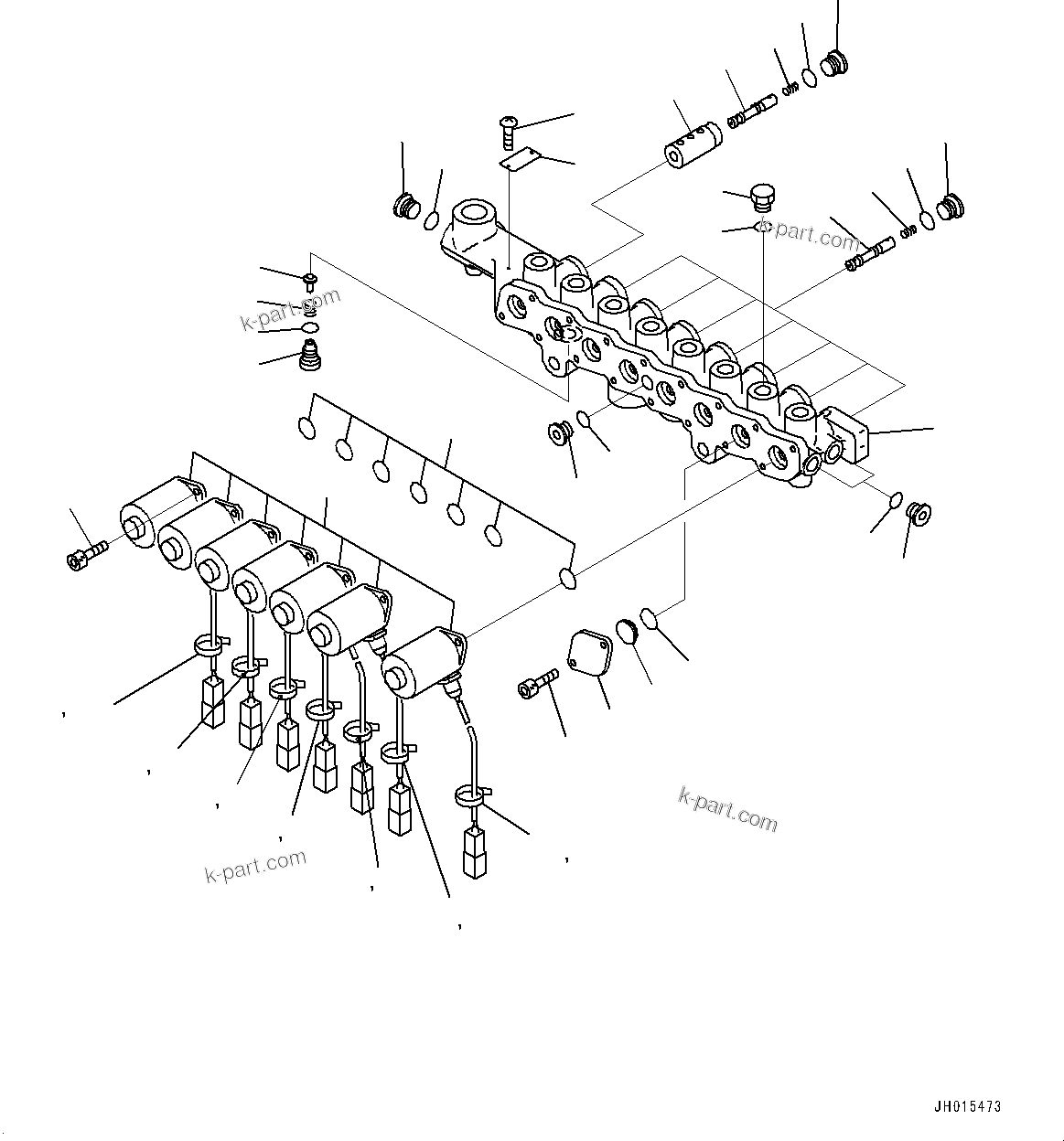 Komatsu parts book diagram for PC350LC-8M0 S/N K52001-UP: SOLENOID VALVE, INNER PARTS