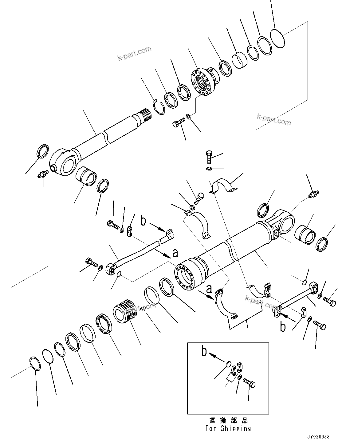 Komatsu parts book diagram for PC350LC-8M0 S/N K52001-UP: ARM, 2200MML, BUCKET CYLINDER