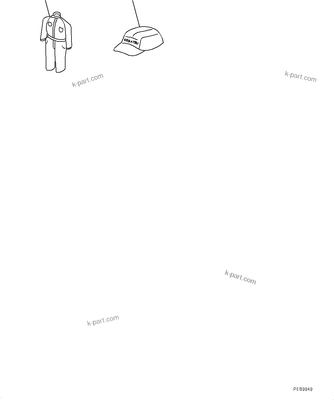Komatsu parts book diagram for PC350LC-8M0 S/N K52001-UP: CAP AND OVERALL