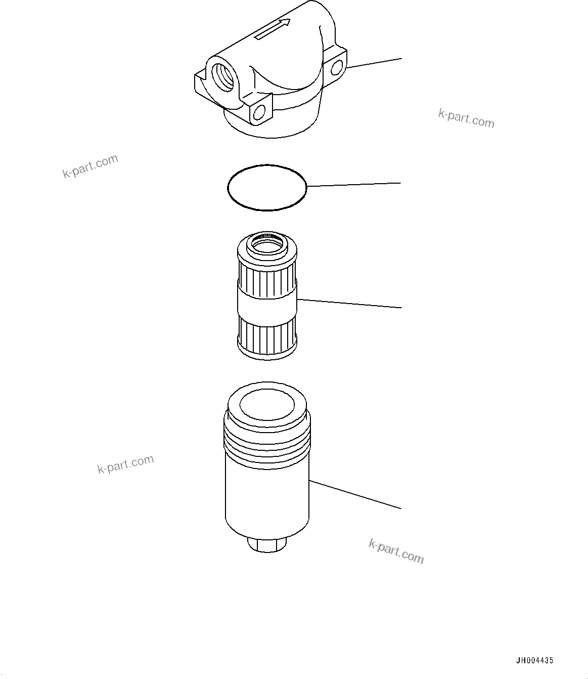 Komatsu parts book diagram for HB215LC-3 S/N K70001-UP: ENGINE RELATED PARTS, OIL FILTER