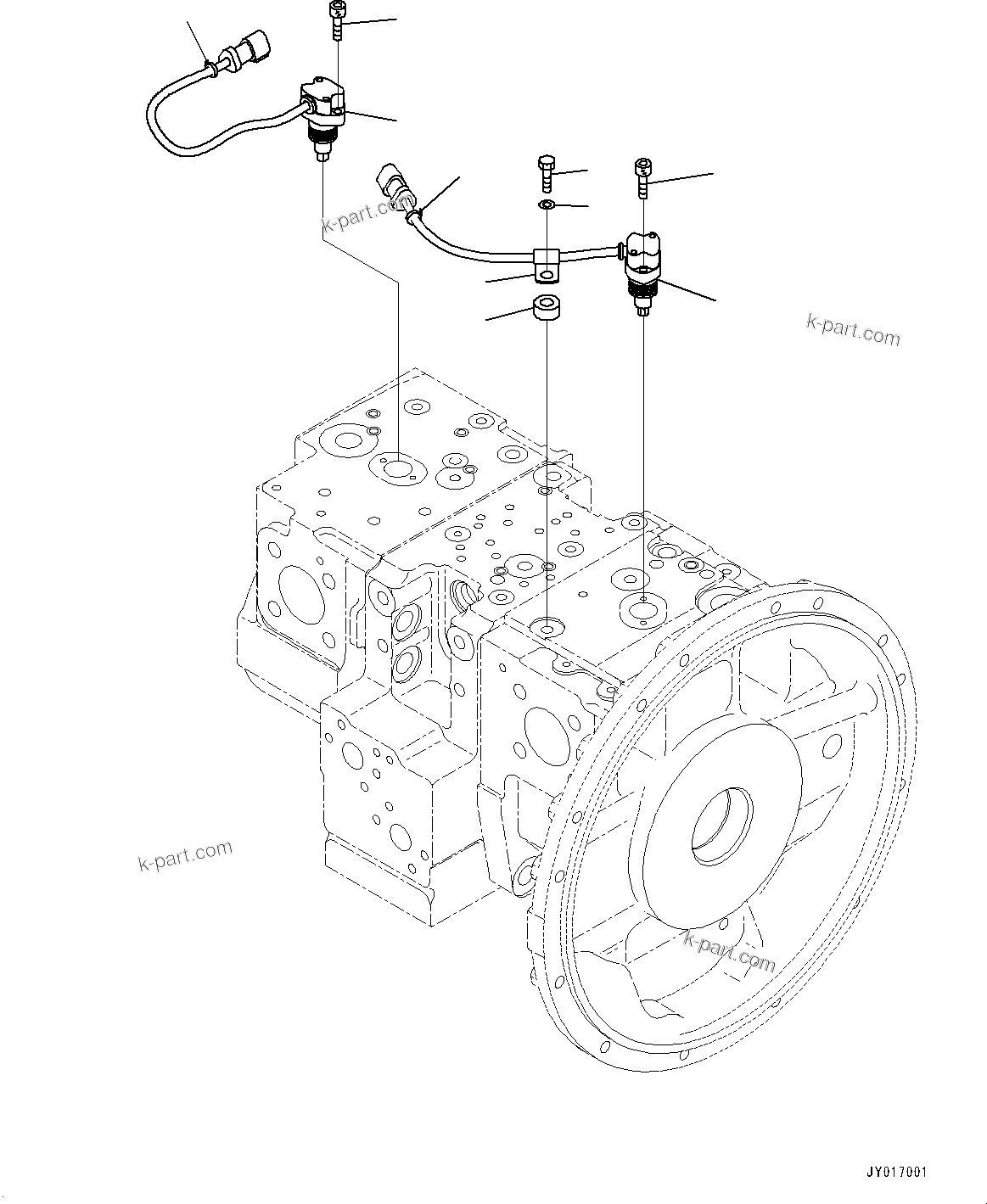 Komatsu parts book diagram for HB215LC-3 S/N K70001-UP: ENGINE RELATED PARTS, PISTON PUMP (12/12)