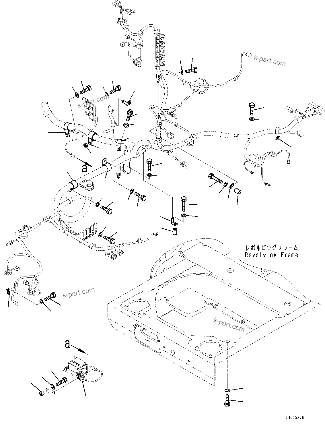 Komatsu parts book diagram for HB215LC-3 S/N K70001-UP: ELECTRIC WIRING HARNESS, MAIN WIRING HARNESS MOUNTING (1/3)