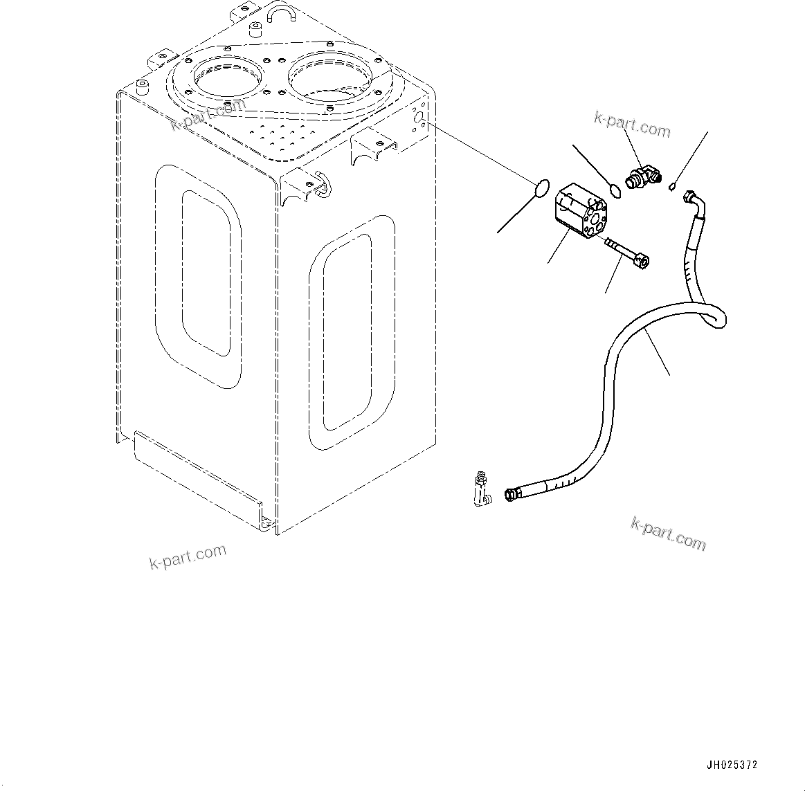 Komatsu parts book diagram for HB215LC-3 S/N K70001-UP: HYDRAULIC TANK, 2-ADDITIONAL ACTUATOR PIPING, TOOL CONTROL, (2/2)
