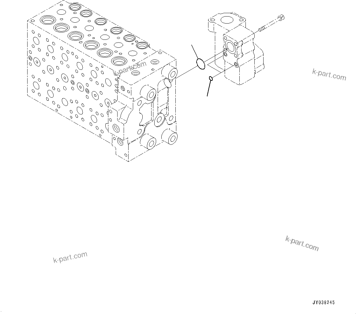 Komatsu parts book diagram for HB215LC-3 S/N K70001-UP: CONTROL VALVE, 6-SPOOL, 1-ADDITIONAL ACTUATOR PIPING, TOOL CONTROL, INNER PARTS (16/23)