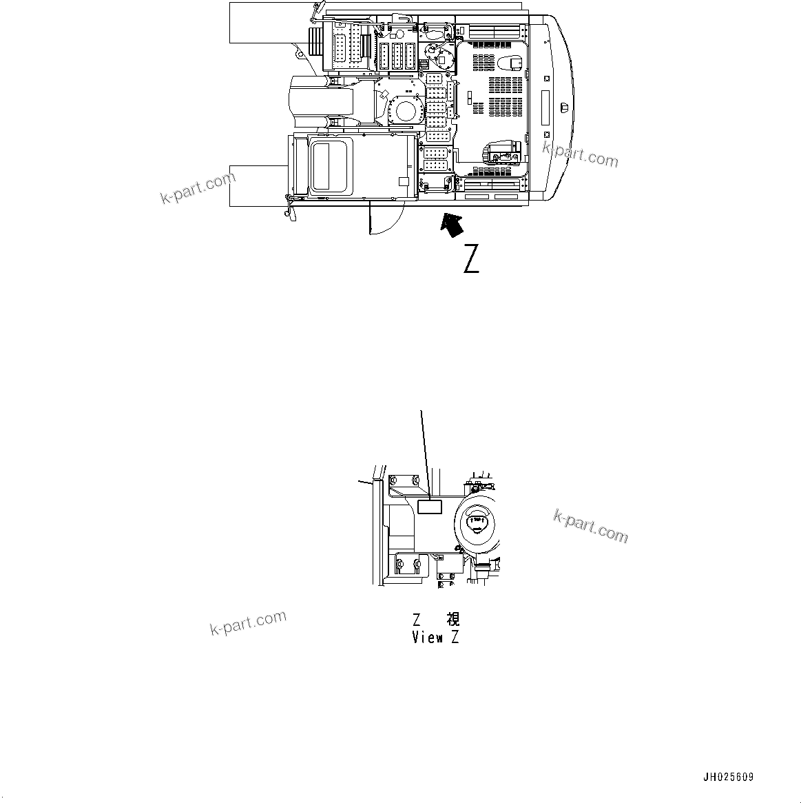 Komatsu parts book diagram for HB215LC-3 S/N K70001-UP: PLATES, AIR CLEANER