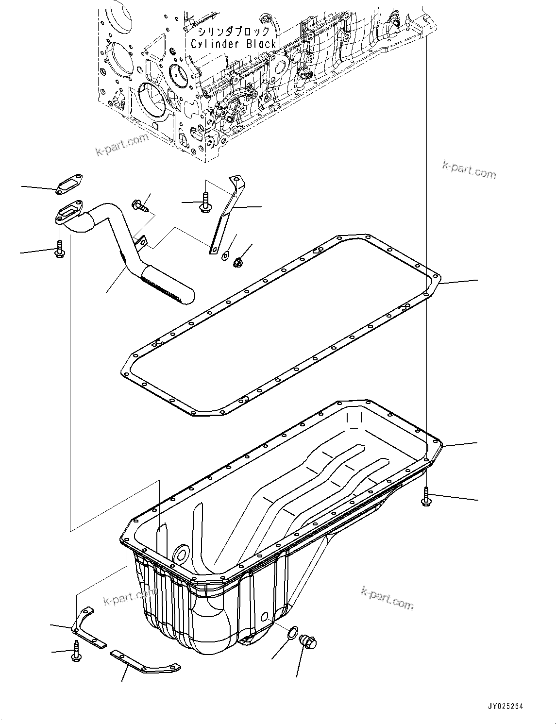 Komatsu parts book diagram for SAA6D107E-3B S/N 22347036-UP (For PC290LC-11E0): ENGINE OIL PAN