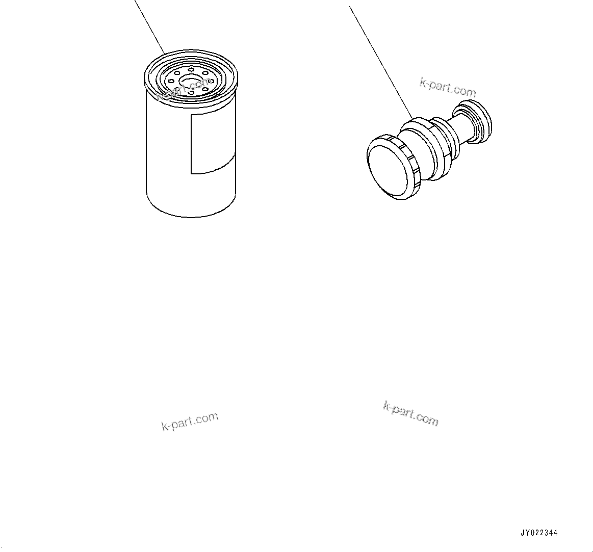 Komatsu parts book diagram for SAA6D107E-3B S/N 22347036-UP (For PC290LC-11E0): FUEL FILTER CARTRIDGE