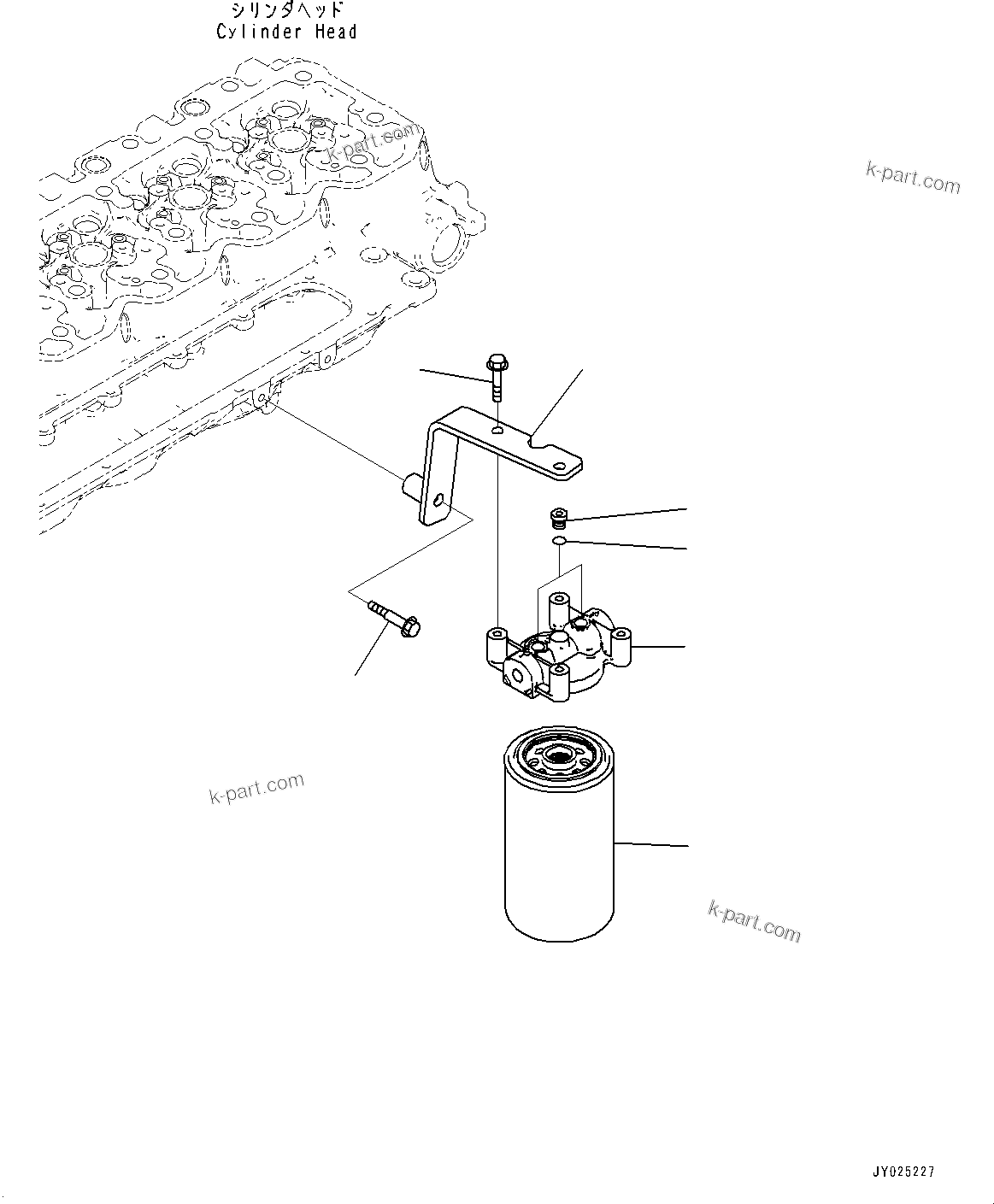 Komatsu parts book diagram for SAA6D107E-3B S/N 22347036-UP (For PC290LC-11E0): FUEL FILTER