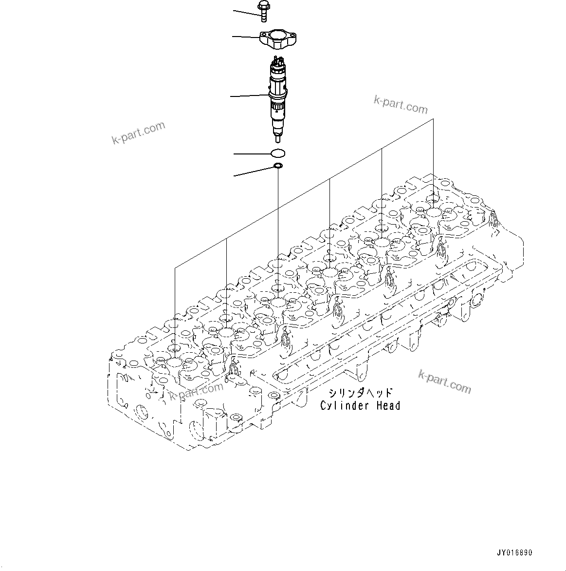 Komatsu parts book diagram for SAA6D107E-3B S/N 22347036-UP (For PC290LC-11E0): PARTS PERFORMANCE, INJECTOR