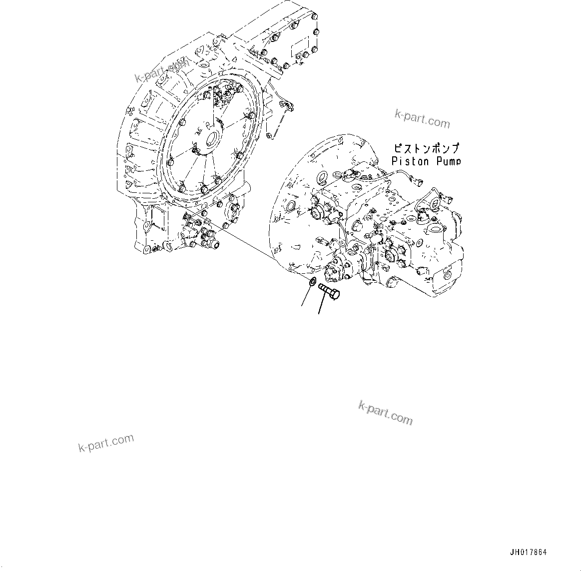 Komatsu parts book diagram for HB365LC-3E0 S/N K75001-UP: ENGINE RELATED PARTS, CONNECTING PARTS